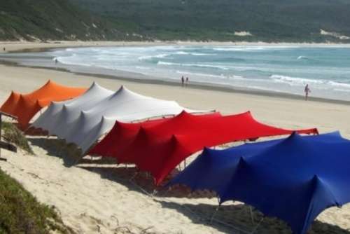 4 Way Stretch Polyester Decor Tent - Non Waterproof - 7mx12m - Design, Poles + Binding Optional