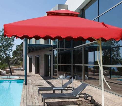 Retractable 2.2m×2.2m Steel Base Iron Outdoor Umbrella - 10 Colors Available