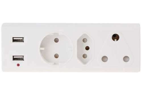 Brand New 3 Way Multi Plug with 2 x USB Ports