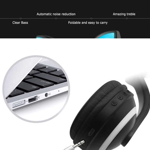 Wireless Bluetooth Cat Ear Headphones with 7 Colors LED Light Stereo Headset