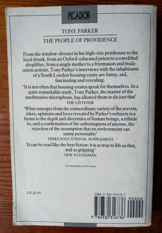 The People of Providence by Tony Parker