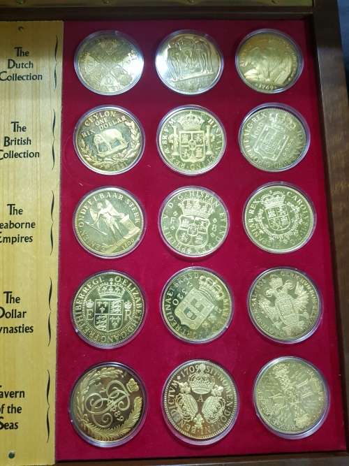 Cape Coin Heritage coin collection set with 30 gold plated sterling silver medallions