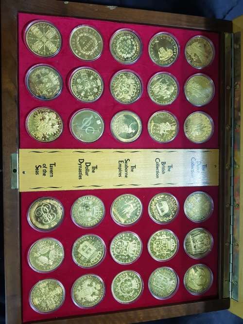 Cape Coin Heritage coin collection set with 30 gold plated sterling silver medallions
