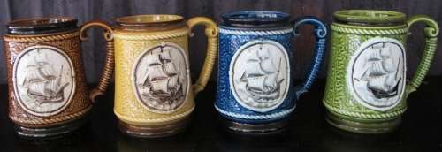 4 x Beautiful Ceramic Ship Mug`s