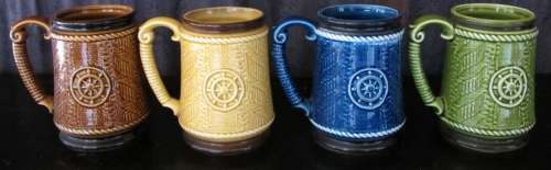4 x Beautiful Ceramic Ship Mug`s