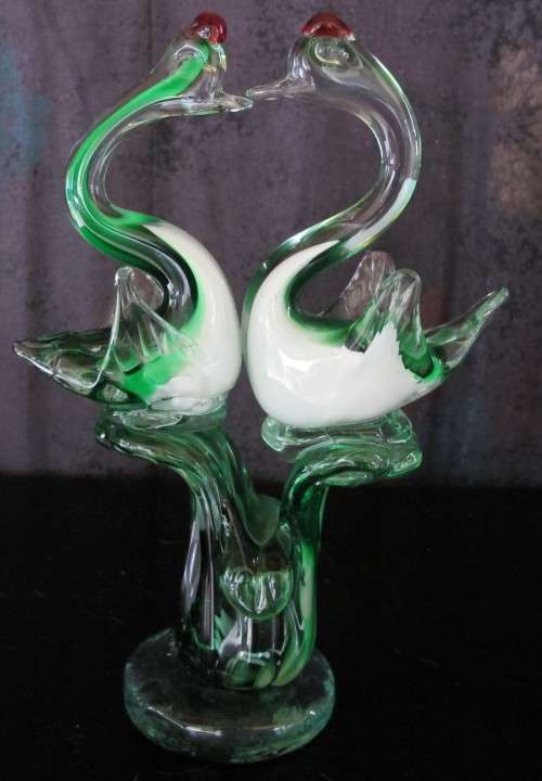 VINTAGE GLASS ORNAMENTS and VASES