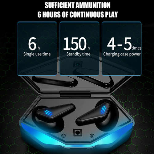 TWS Wireless Gaming Bluetooth Headset with USB Charging Case