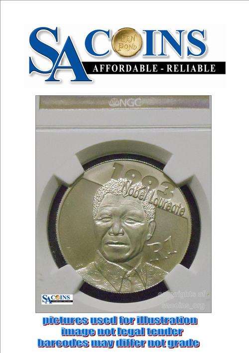 **UNC LOW START**PROTEA SILVER R1-2007 *MANDELA* MS 65-NGC GRADED VERY RARE UNC HIGH VALUE+-R4000