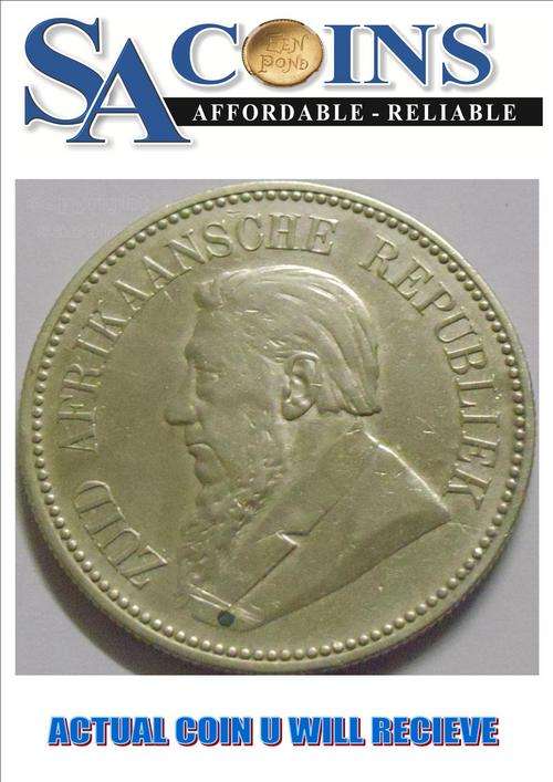 **RARE HALF CROWN**  1892 ZAR 2 1/2 SHILLING--UNGRADED -VERY RARE ZAR -HIGH HERNS VALUE- LOOKS AU ++