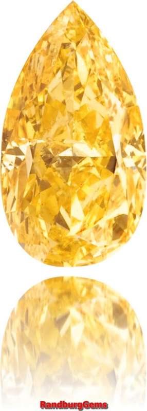 ** SUPER RARE & UNREAL ** GORGEOUS  FANCY ORANGE .38 ct PEAR SHAPED DIAMOND AT R1 START !!
