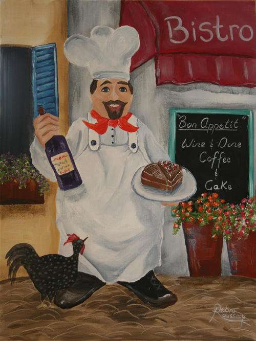 DEBRA ROUSSEAU  "The French Chef 3" original  direct from artist
