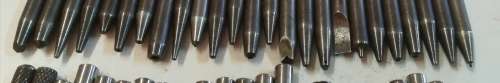 Watch repair Staking tools and 50 piece staking punches.