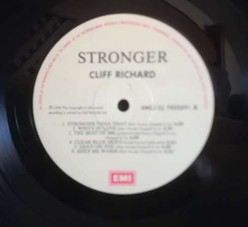 CLIFF RICHARD - STRONGER LP VINYL RECORD