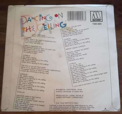 LIONEL RICHIE - DANCING ON THE CEILING 45RPM RECORD