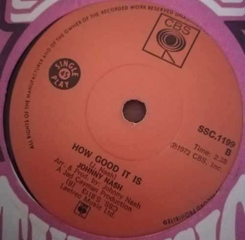 JOHNNY NASH - I CAN SEE CLEARLY NOW 45RPM RECORD