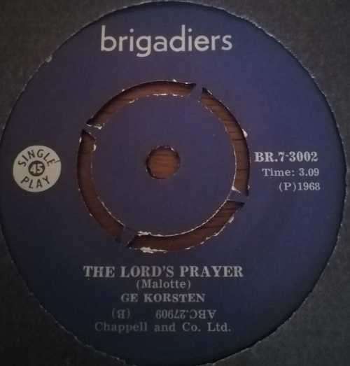 GE KORSTEN - THE LORD`S PRAYER 45RPM RECORD