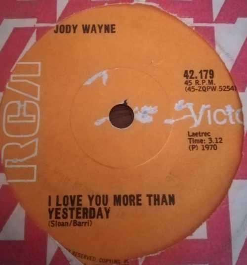 JODY WAYNE - THE WEDDING 45RPM RECORD