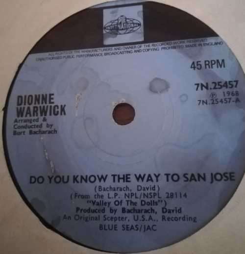 DIONNE WARWICK - LET ME BE LONELY 45RPM RECORD