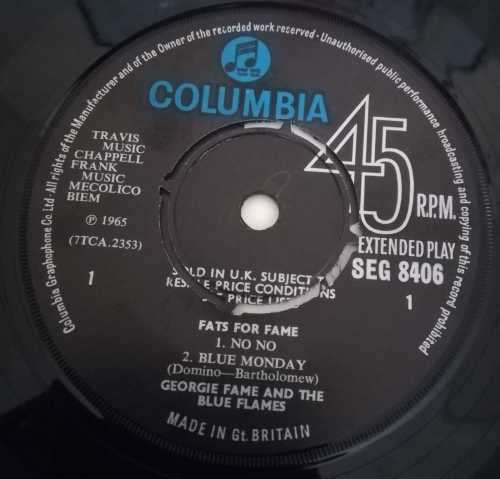 FATS FOR FAME 45RPM RECORD