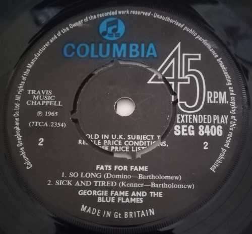 FATS FOR FAME 45RPM RECORD