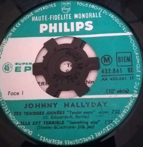 JOHNNY HALLYDAY 45RPM RECORD