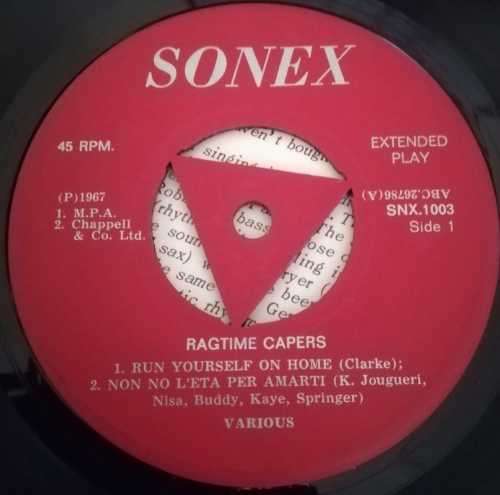 RAGTIME CAPERS 45RPM RECORD