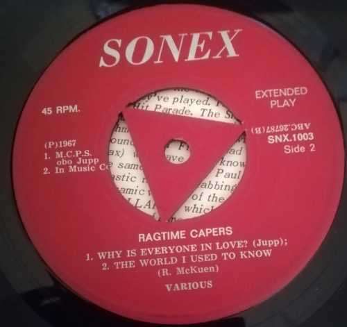 RAGTIME CAPERS 45RPM RECORD