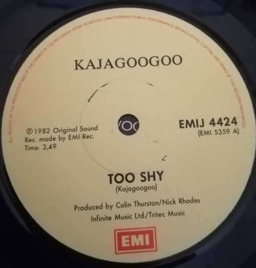 KAJAGOOGOO - TOO SHY 45RPM RECORD