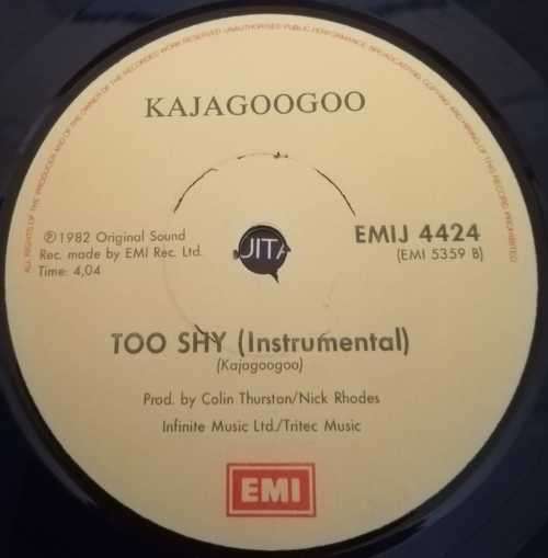 KAJAGOOGOO - TOO SHY 45RPM RECORD