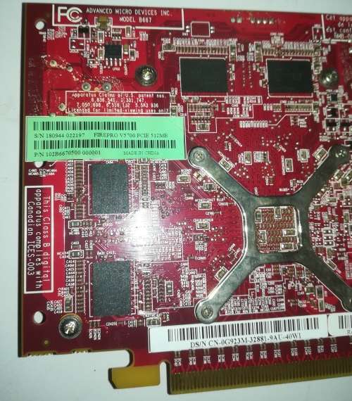 AMD FirePro Graphics Card V5700 PCIE 512MB 2X Display Ports plus 1x DVI Port.
