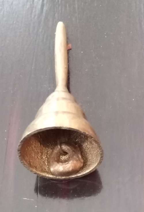Brass bell. Height 8cm. Diameter bottom 3cm.