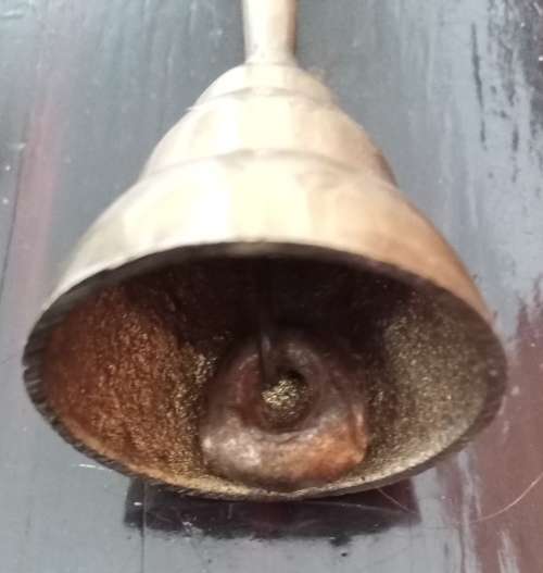 Brass bell. Height 8cm. Diameter bottom 3cm.