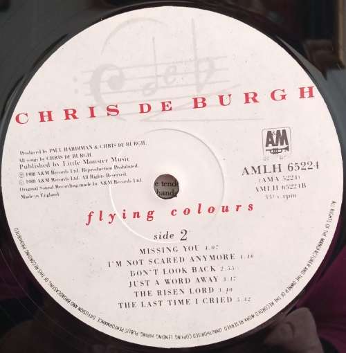 Chris De Burgh - Flying colours LP vinyl record.