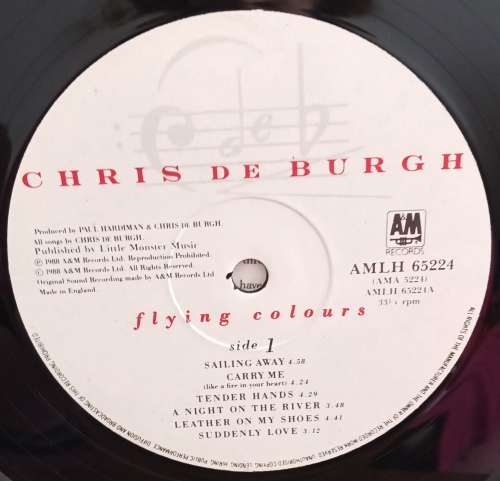 Chris De Burgh - Flying colours LP vinyl record.