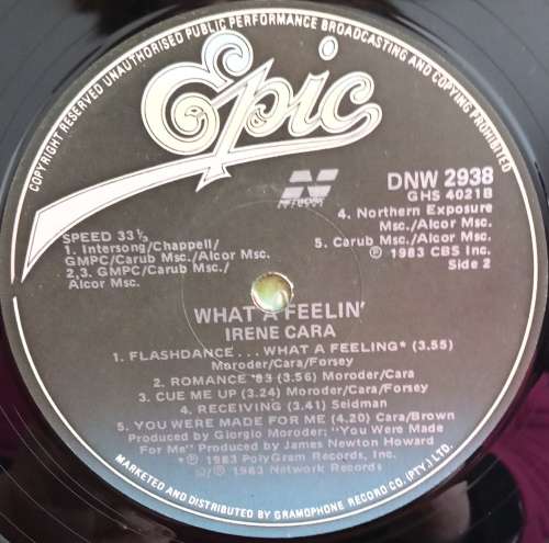 Irene Cara - What a feeling LP vinyl record.