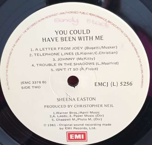 Sheena Easton - You could have been with me LP Vinyl Record