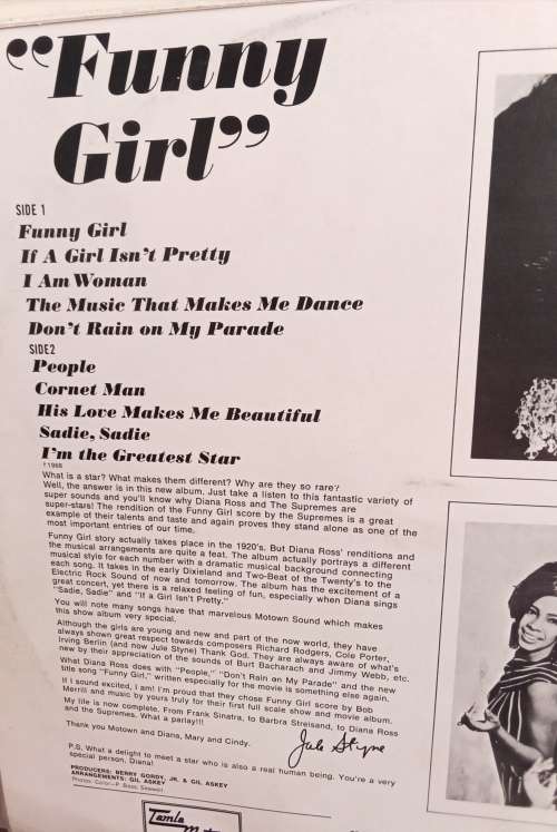 Diana Ross & The Supremes - Funny girl LP Vinyl Record