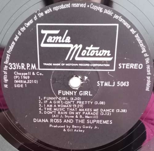 Diana Ross & The Supremes - Funny girl LP Vinyl Record