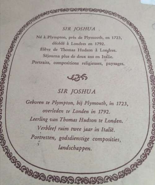 Rare Sir Joshua Reynolds Prints in Folder, 4 prints. Printed in Brussels.