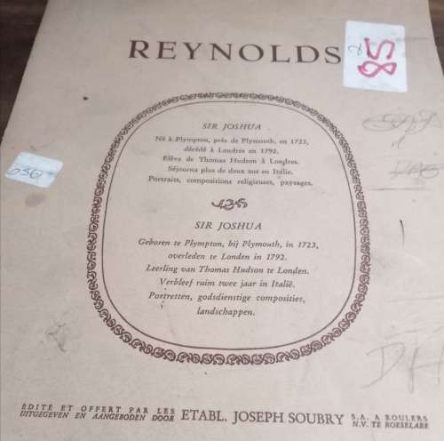 Rare Sir Joshua Reynolds Prints in Folder, 4 prints. Printed in Brussels.