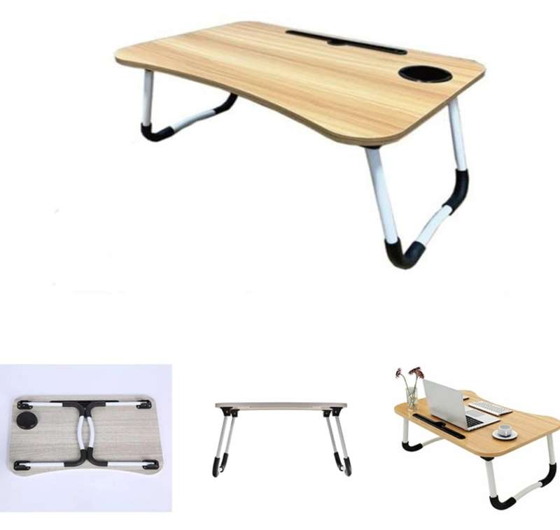 Convenient Folding Small Table Lazy Bed Table Desk Folding Computer Table (Black colour)