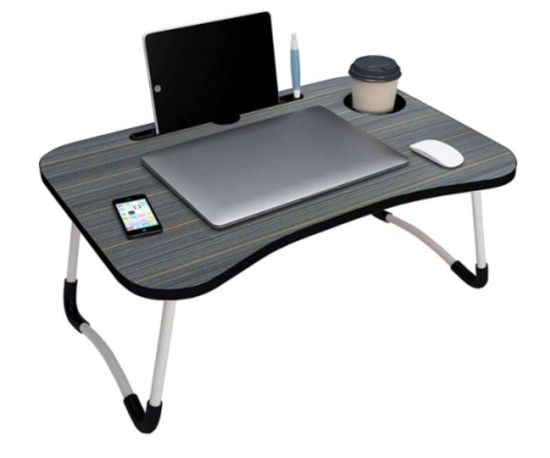 Convenient Folding Small Table Lazy Bed Table Desk Folding Computer Table (Black colour)