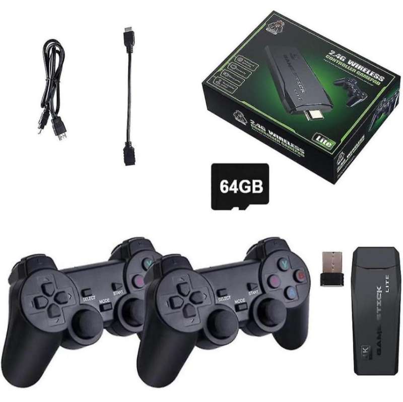 COMBO RETRO ARCADE GAME HDMI GAME STICK WITH BATTERY CHARGER AND 4 AAA BATTERIES. NEW