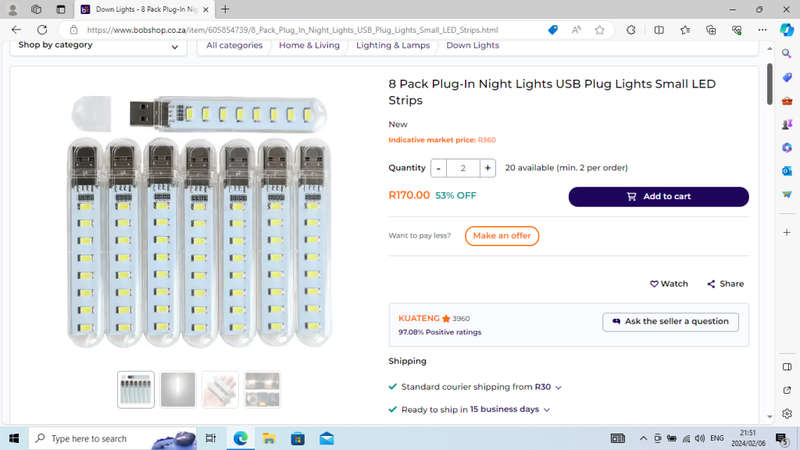 Plug-In Night Lights USB Plug Lights Small LED Strips