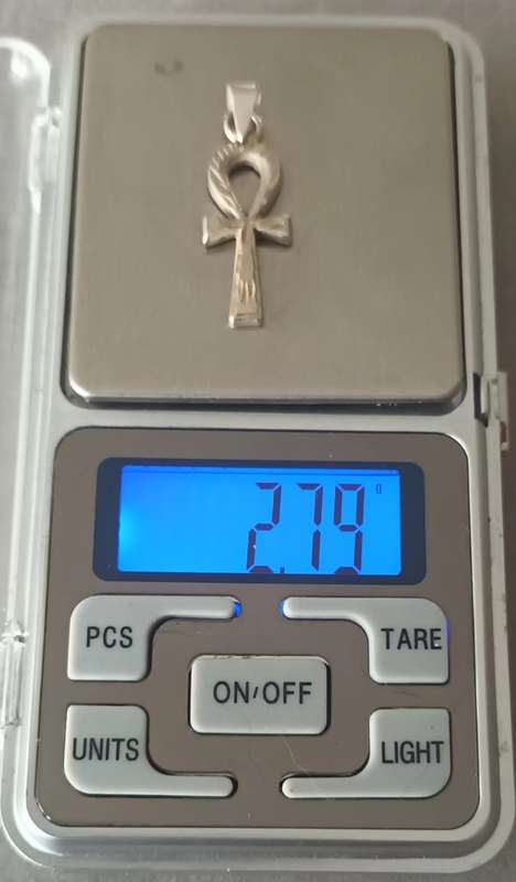 Sterling Silver Egyptian Key Pendant. 2.79g.