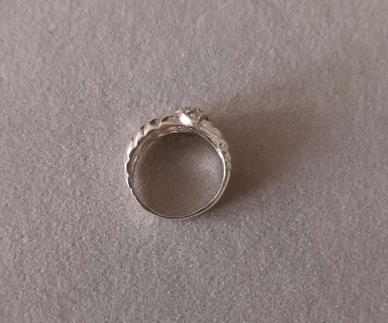 Sterling Silver Ring with CZ. 5.5g. Size M 1/2.