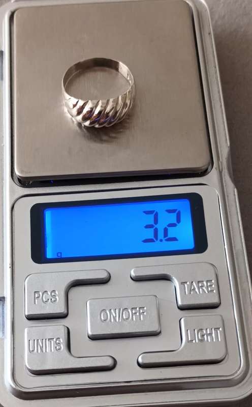 Sterling Silver Solid Ring. 3.2g. Size O 1/2.