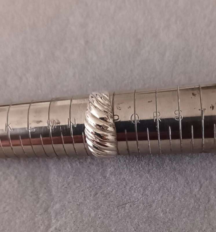 Sterling Silver Solid Ring. 3.2g. Size O 1/2.