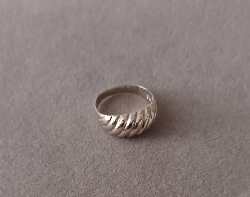 Sterling Silver Solid Ring. 3.2g. Size O 1/2.