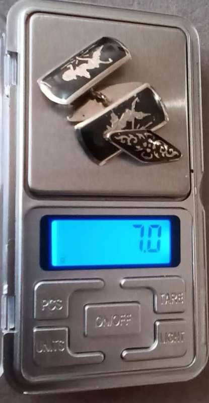 Stunning Sterling Silver Vintage `SIAM` Cufflinks. 7g. 30x15mm.